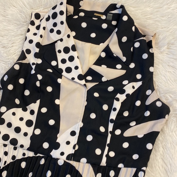 T TAHARI | Bloomingdale’s Polkadot Pleated Midi Dress women’s 10 - Picture 8 of 9